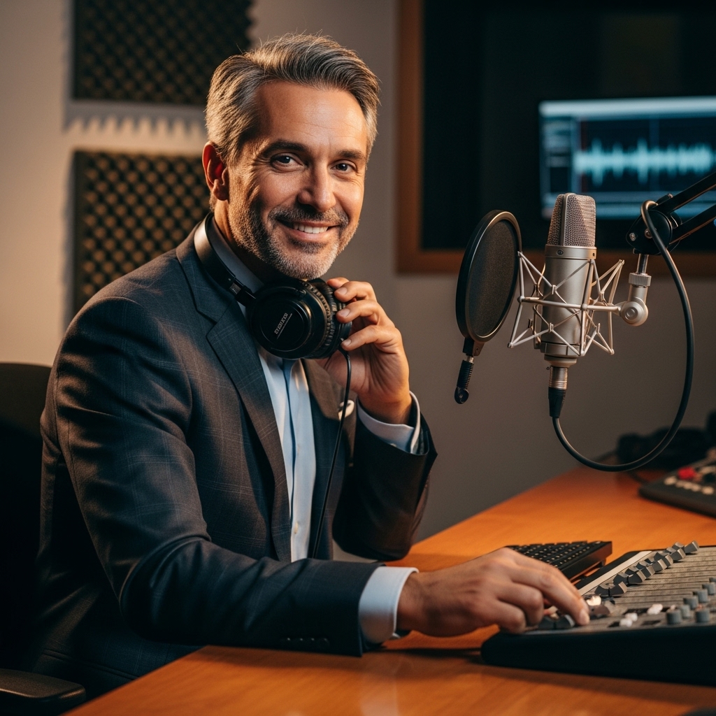 ○Professional headshot of Glenn Beck, host of the local talk show.